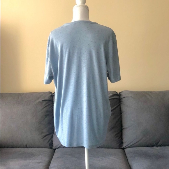 Mens Tee T&B Men’s T-Shirt Blue Cotton Short Sleeve Button Front T-shirt - Picture 5 of 7